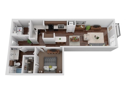 bedroom floor plan an in 3d